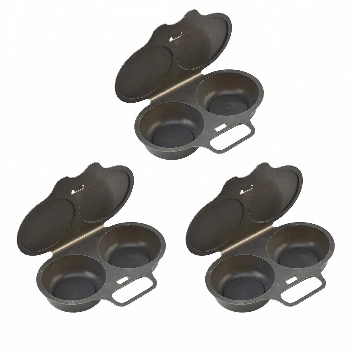 3-pack mörkgrå Äggklart äggkokare för mikrovågsugn